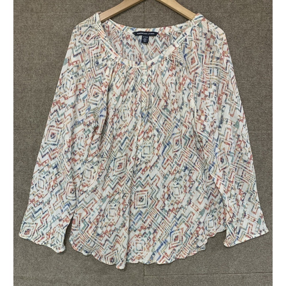 Women's Artsy Tunic Blouse Gauze Boho Lagenlook Peasant Top XL Babydoll Festival